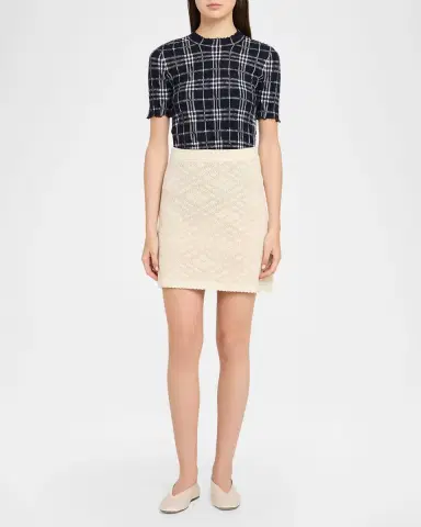 Burberry Check Pointelle Knit Mini Skirt | Thumbnail 2 Burberry Check Pointelle Knit Mini Skirt | Thumbnail 2