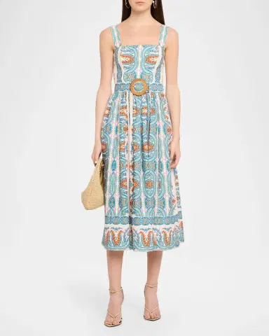 Cara Cara Julie Belted Poplin Midi Dress | Thumbnail 2 Cara Cara Julie Belted Poplin Midi Dress | Thumbnail 2