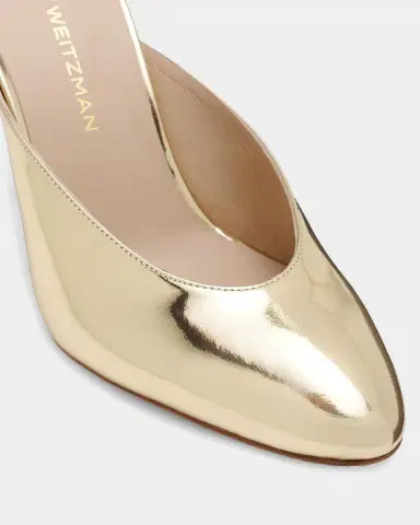 Stuart Weitzman 85mm Madison Metallic Leather Mule Pumps | Thumbnail 2 Stuart Weitzman 85mm Madison Metallic Leather Mule Pumps | Thumbnail 2