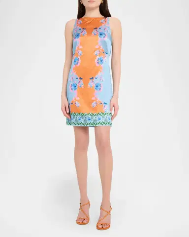 Saloni Alba-B Printed Silk-Blend Shift Dress | Thumbnail 2 Saloni Alba-B Printed Silk-Blend Shift Dress | Thumbnail 2