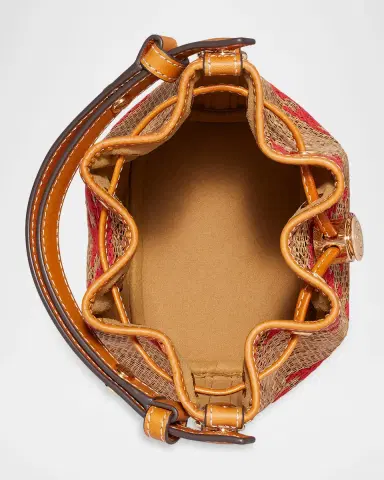 Tory Burch Mini T Monogram Jacquard Woven Bucket Bag | Thumbnail 2 Tory Burch Mini T Monogram Jacquard Woven Bucket Bag | Thumbnail 2