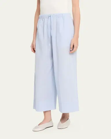 Toteme Cotton-Linen Wide-Leg Drawstring Summer Trousers | Thumbnail 9 Toteme Cotton-Linen Wide-Leg Drawstring Summer Trousers | Thumbnail 9