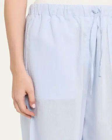 Toteme Cotton-Linen Wide-Leg Drawstring Summer Trousers | Thumbnail 10 Toteme Cotton-Linen Wide-Leg Drawstring Summer Trousers | Thumbnail 10