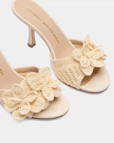 Stuart Weitzman 85mm Lotus Crochet Slide Sandals | Thumbnail 3 Stuart Weitzman 85mm Lotus Crochet Slide Sandals | Thumbnail 3