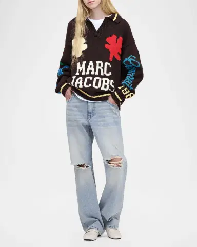 Marc Jacobs Varsity Knit Polo Sweater | Thumbnail 2 Marc Jacobs Varsity Knit Polo Sweater | Thumbnail 2
