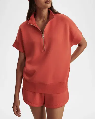 Varley Ritchie Short-Sleeve Half-Zip Sweatshirt | Thumbnail 4 Varley Ritchie Short-Sleeve Half-Zip Sweatshirt | Thumbnail 4
