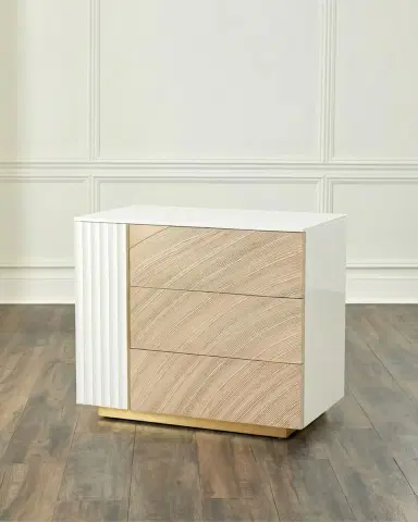 John-Richard Collection x Carol Benson-Cobb Province 3-Drawer Nightstand, Left | Thumbnail 1 John-Richard Collection x Carol Benson-Cobb Province 3-Drawer Nightstand, Left | Thumbnail 1