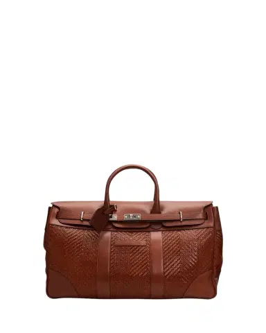 Brunello Cucinelli Men's Braided Leather Duffel Bag | Thumbnail 1 Brunello Cucinelli Men's Braided Leather Duffel Bag | Thumbnail 1
