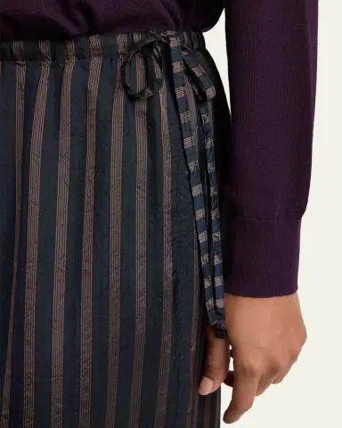 Dries Van Noten Scotts Striped Ruffle Satin Midi Skirt | Thumbnail 5 Dries Van Noten Scotts Striped Ruffle Satin Midi Skirt | Thumbnail 5