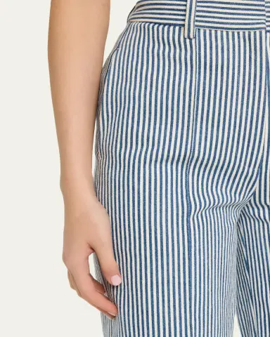 Adam Lippes Deeda Striped Twill Wide-Leg Pants | Thumbnail 5 Adam Lippes Deeda Striped Twill Wide-Leg Pants | Thumbnail 5