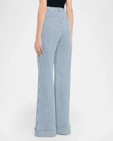 Adam Lippes Deeda Striped Twill Wide-Leg Pants | Thumbnail 7 Adam Lippes Deeda Striped Twill Wide-Leg Pants | Thumbnail 7