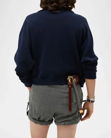 Versace Colorblocked Wool-Blend Zip-Up Blouson Jacket | Thumbnail 4 Versace Colorblocked Wool-Blend Zip-Up Blouson Jacket | Thumbnail 4