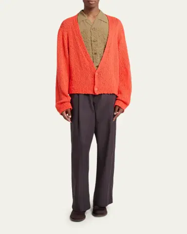 Homme Plissé Issey Miyake Men's Cotton Knit Oversized Cardigan | Thumbnail 2 Homme Plissé Issey Miyake Men's Cotton Knit Oversized Cardigan | Thumbnail 2