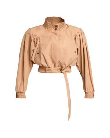 Chloé Technical Cotton Puff-Sleeve Crop Jacket | Thumbnail 1 Chloé Technical Cotton Puff-Sleeve Crop Jacket | Thumbnail 1