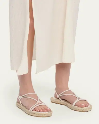 Gianvito Rossi Leather Flat Espadrille Sandals | Thumbnail 2 Gianvito Rossi Leather Flat Espadrille Sandals | Thumbnail 2