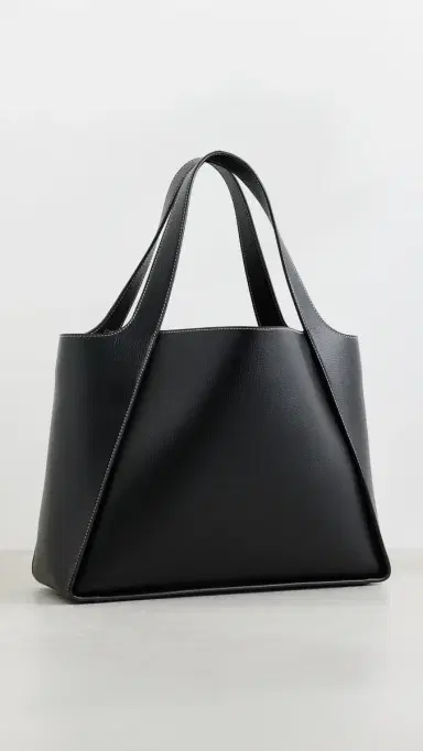 Stella McCartney Logo Embossed Grainy Faux Leather Tote Bag Black One Size | Thumbnail 4 Stella McCartney Logo Embossed Grainy Faux Leather Tote Bag Black One Size | Thumbnail 4