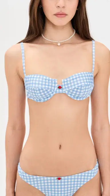 Bananhot Esme Bikini Top Light Blue Gingham | Thumbnail 2 Bananhot Esme Bikini Top Light Blue Gingham | Thumbnail 2