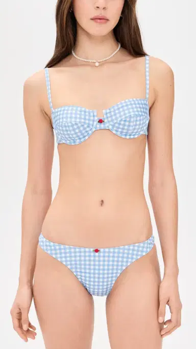 Bananhot Esme Bikini Top Light Blue Gingham | Thumbnail 5 Bananhot Esme Bikini Top Light Blue Gingham | Thumbnail 5