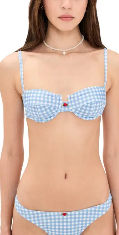 Bananhot Esme Bikini Top Light Blue Gingham | Thumbnail 1 Bananhot Esme Bikini Top Light Blue Gingham | Thumbnail 1