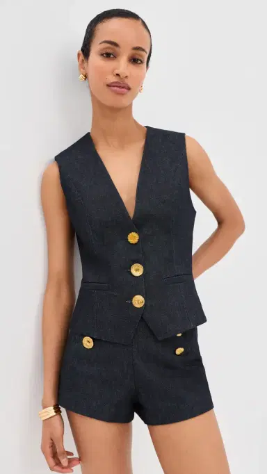 FRANÇOISE Anita Waistcoat Indigo | Thumbnail 2 FRANÇOISE Anita Waistcoat Indigo | Thumbnail 2