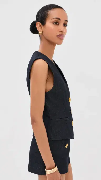 FRANÇOISE Anita Waistcoat Indigo | Thumbnail 4 FRANÇOISE Anita Waistcoat Indigo | Thumbnail 4