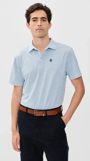 Quiet Golf Randoplh triped Polo Blue | Thumbnail 2 Quiet Golf Randoplh triped Polo Blue | Thumbnail 2