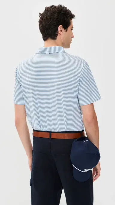 Quiet Golf Randoplh triped Polo Blue | Thumbnail 3 Quiet Golf Randoplh triped Polo Blue | Thumbnail 3