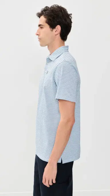 Quiet Golf Randoplh triped Polo Blue | Thumbnail 4 Quiet Golf Randoplh triped Polo Blue | Thumbnail 4