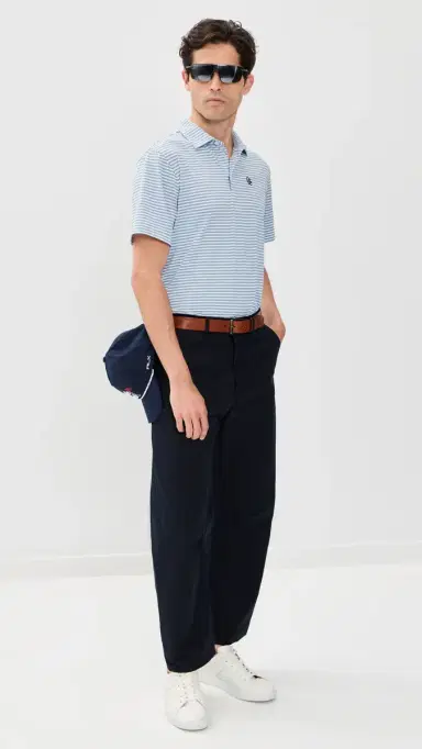 Quiet Golf Randoplh triped Polo Blue | Thumbnail 5 Quiet Golf Randoplh triped Polo Blue | Thumbnail 5