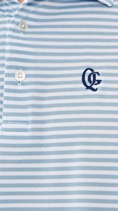 Quiet Golf Randoplh triped Polo Blue | Thumbnail 6 Quiet Golf Randoplh triped Polo Blue | Thumbnail 6
