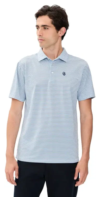 Quiet Golf Randoplh triped Polo Blue | Thumbnail 1 Quiet Golf Randoplh triped Polo Blue | Thumbnail 1