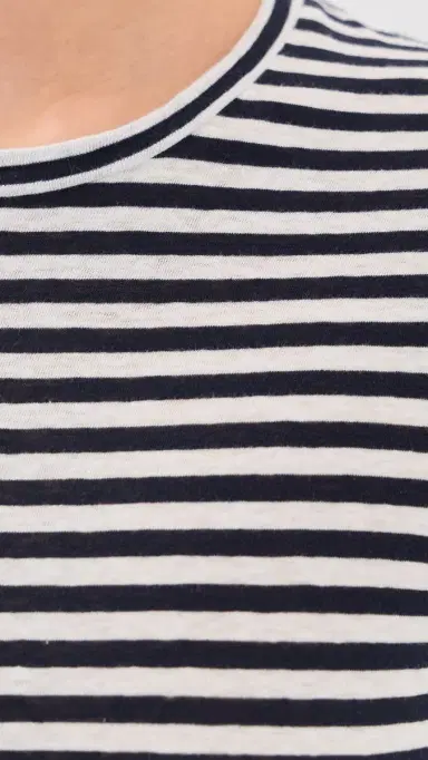 Nili Lotan ana Crew Neck Tee White/Dark Navy Stripe | Thumbnail 6 Nili Lotan ana Crew Neck Tee White/Dark Navy Stripe | Thumbnail 6