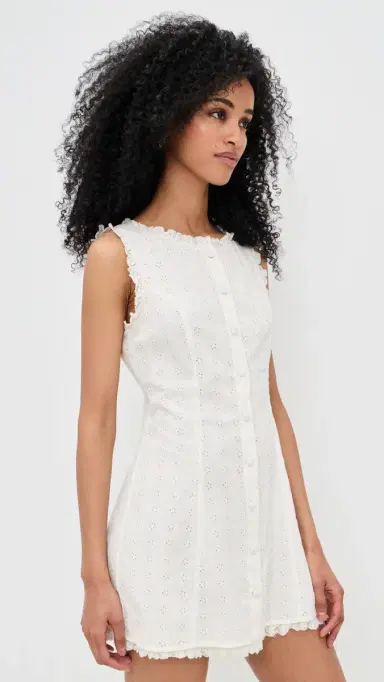 For Love & Lemons Susie Eyelet Mini Dress White | Thumbnail 4 For Love & Lemons Susie Eyelet Mini Dress White | Thumbnail 4