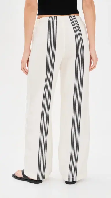 Madewell Pull-On Linen Pants Bold Placement Stripe Black S | Thumbnail 3 Madewell Pull-On Linen Pants Bold Placement Stripe Black S | Thumbnail 3