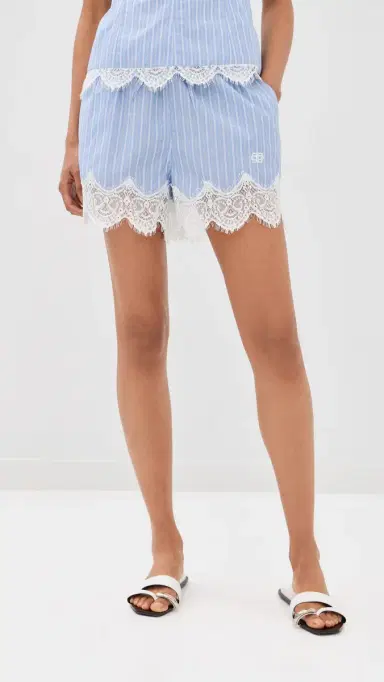 Simkhai Emmie Cotton ace Shorts Oxford Blue Stripe | Thumbnail 2 Simkhai Emmie Cotton ace Shorts Oxford Blue Stripe | Thumbnail 2