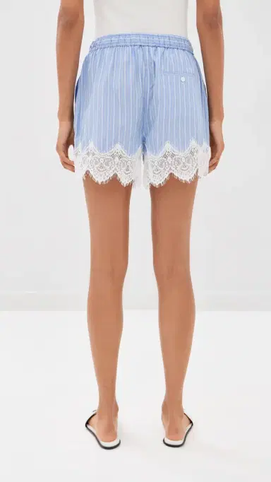 Simkhai Emmie Cotton ace Shorts Oxford Blue Stripe | Thumbnail 3 Simkhai Emmie Cotton ace Shorts Oxford Blue Stripe | Thumbnail 3
