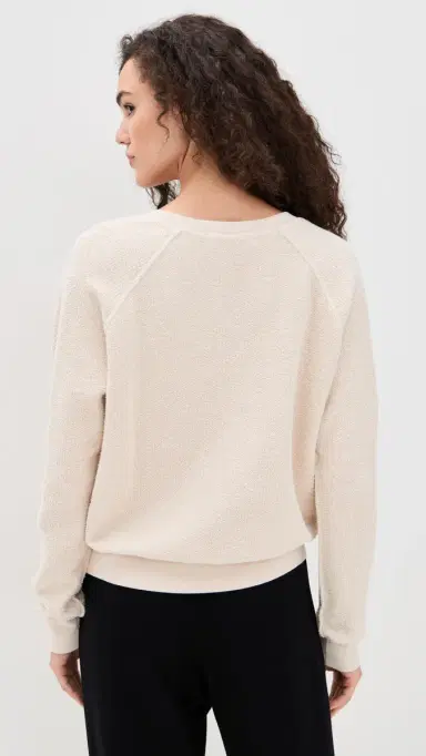 perfectwhitetee Zuri Reverse Fleece V Neck Sweater Sugar | Thumbnail 3 perfectwhitetee Zuri Reverse Fleece V Neck Sweater Sugar | Thumbnail 3