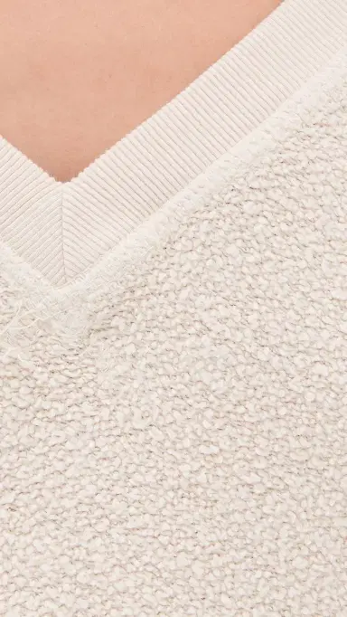 perfectwhitetee Zuri Reverse Fleece V Neck Sweater Sugar | Thumbnail 6 perfectwhitetee Zuri Reverse Fleece V Neck Sweater Sugar | Thumbnail 6