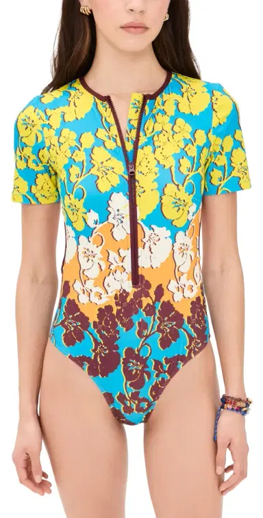 ALÉMAIS plice Short Sleeve One Piece Multi | Thumbnail 1 ALÉMAIS plice Short Sleeve One Piece Multi | Thumbnail 1