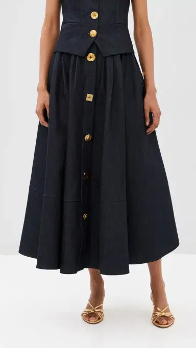 FRANÇOISE Joe Denim Skirt Indigo | Thumbnail 2 FRANÇOISE Joe Denim Skirt Indigo | Thumbnail 2