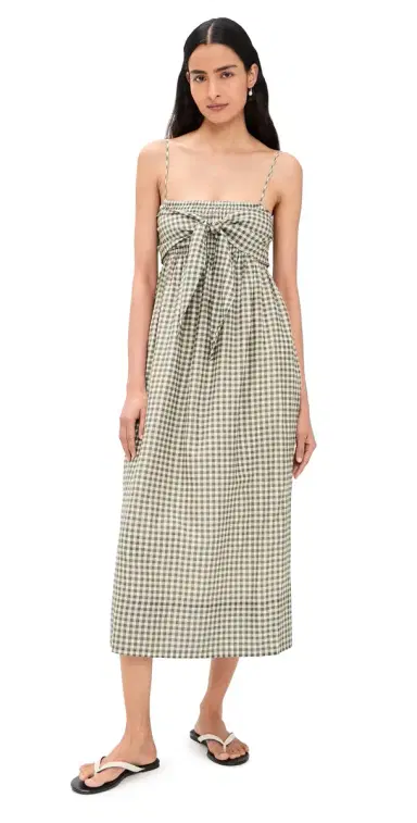 Vince Tie Smocked Cami Dress Off White/moke | Thumbnail 1 Vince Tie Smocked Cami Dress Off White/moke | Thumbnail 1