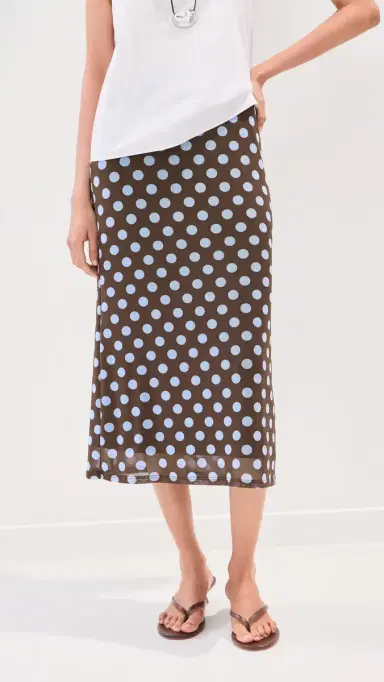LE BOP Emma Midi Skirt Brown/Blue Polka Dot | Thumbnail 3 LE BOP Emma Midi Skirt Brown/Blue Polka Dot | Thumbnail 3