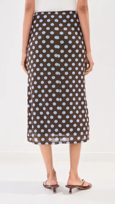LE BOP Emma Midi Skirt Brown/Blue Polka Dot | Thumbnail 4 LE BOP Emma Midi Skirt Brown/Blue Polka Dot | Thumbnail 4
