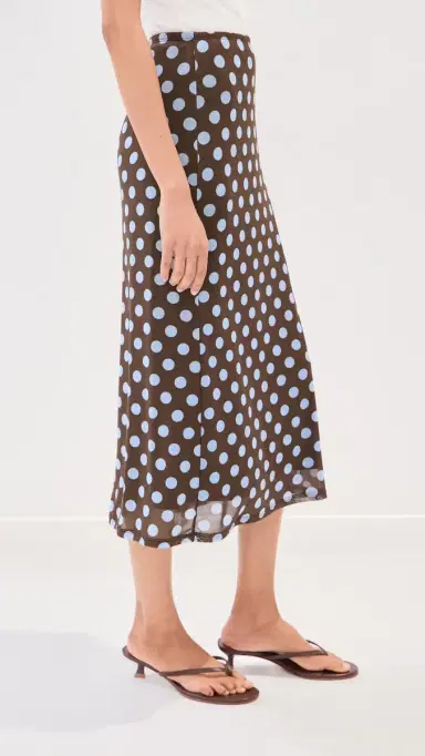 LE BOP Emma Midi Skirt Brown/Blue Polka Dot | Thumbnail 5 LE BOP Emma Midi Skirt Brown/Blue Polka Dot | Thumbnail 5