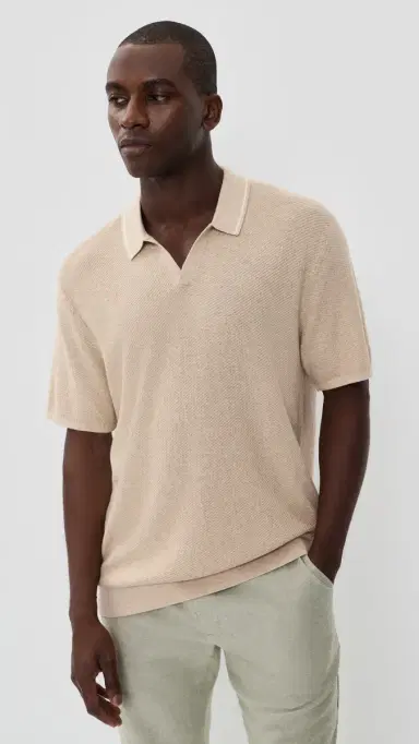 Marine Layer Greyson Sweater Polo Taupe | Thumbnail 2 Marine Layer Greyson Sweater Polo Taupe | Thumbnail 2