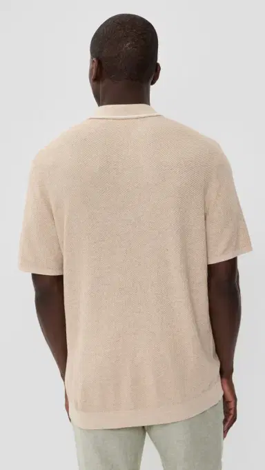 Marine Layer Greyson Sweater Polo Taupe | Thumbnail 3 Marine Layer Greyson Sweater Polo Taupe | Thumbnail 3