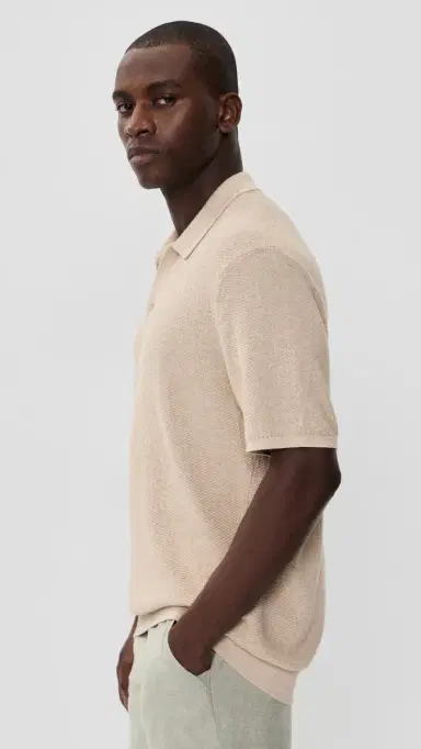 Marine Layer Greyson Sweater Polo Taupe | Thumbnail 4 Marine Layer Greyson Sweater Polo Taupe | Thumbnail 4