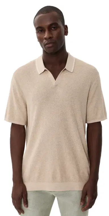 Marine Layer Greyson Sweater Polo Taupe | Thumbnail 1 Marine Layer Greyson Sweater Polo Taupe | Thumbnail 1