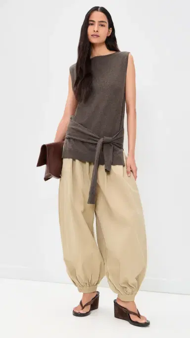 St. Agni Fine Merino Tie Waist Top Mulch S | Thumbnail 6 St. Agni Fine Merino Tie Waist Top Mulch S | Thumbnail 6