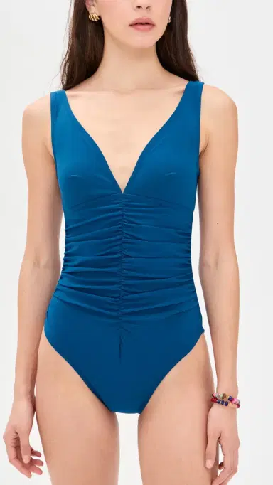 Karla Colletto Smart V-Neck Silent Underwire Tank One Piece Mineral Blue | Thumbnail 2 Karla Colletto Smart V-Neck Silent Underwire Tank One Piece Mineral Blue | Thumbnail 2
